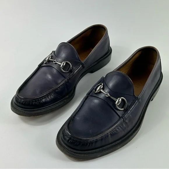 GUCCI Purple Leather Horsebit Loafers Size 7 - Picture 1 of 10
